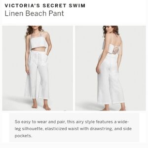 Victoria's secret swim linen beach pant swim coverup WHITE XSMALL